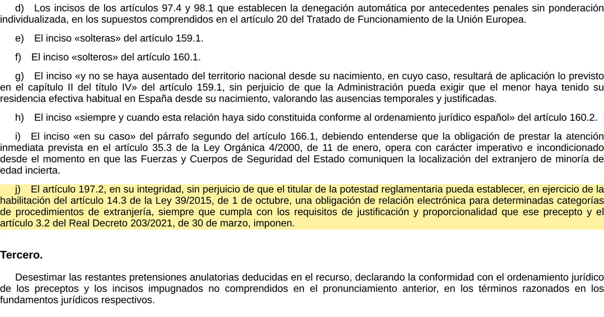El Supremo anula el artículo 197.2 del reglamento de extranjería: qué dicen las dos sentencias - Gestorías y Asesorías | Automatización con IA | Proxera