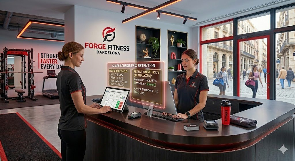 Gimnasio moderno con gestión XERA