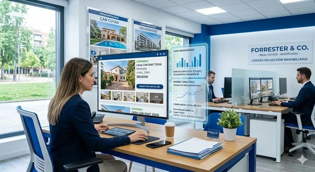 Agencia inmobiliaria moderna con captación automatizada XERA